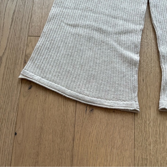 SKIN Melinda Ribbed Wool-blend Wide-leg Trousers in Beige - Picture 4 of 14